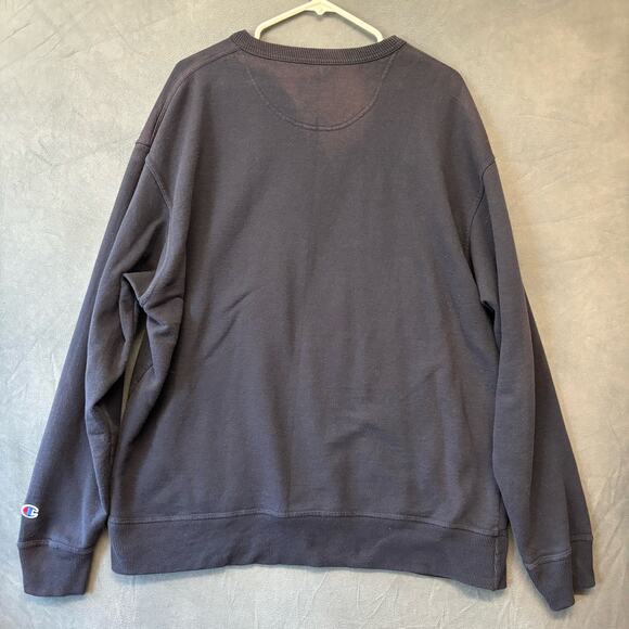 Champion Solid Blue Crewneck Mens XL Sweatshirt Performance Embroidered Logo - Picture 2 of 9